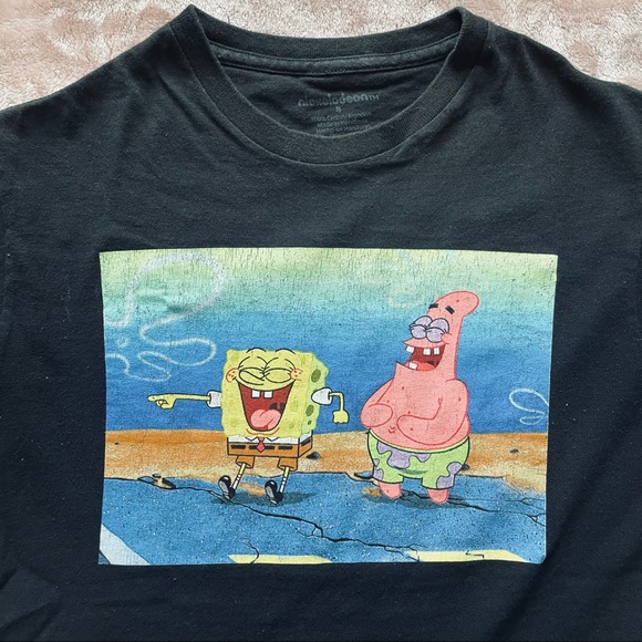 Spongebob and Patrick black graphic tee - small - Picture 2 of 3